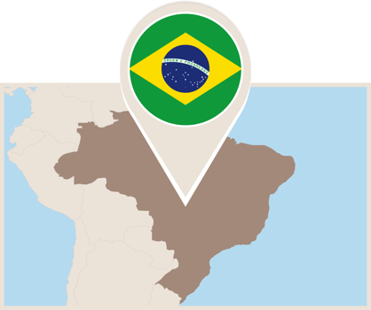 Map and flag of Brazil png