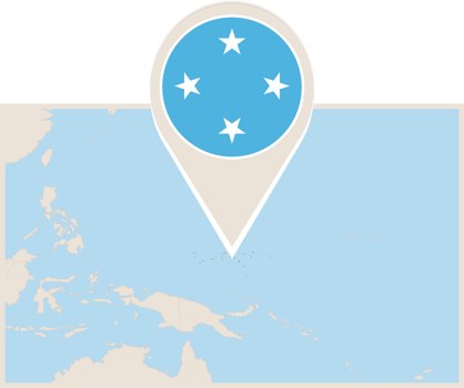 Map and flag of Micronesia png