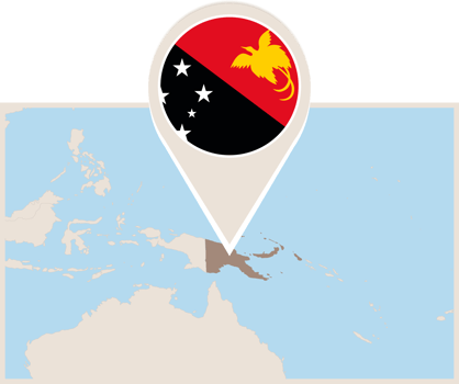 Map and flag of Papua New Guinea png