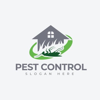 Pest Control Logo Design. Insect Symbol With Crossed Circle In Bold Clean Style. vector