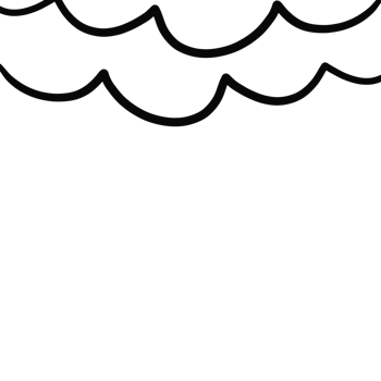 Top Lineart Cloud Cluster Illustration png