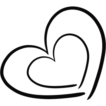Simple Double Heart Doodle Illustration png