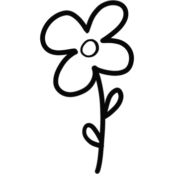 Simple Cute Flower Line Drawing png