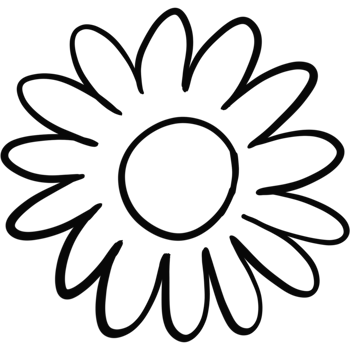 Simple Daisy Line Art Empty Center png