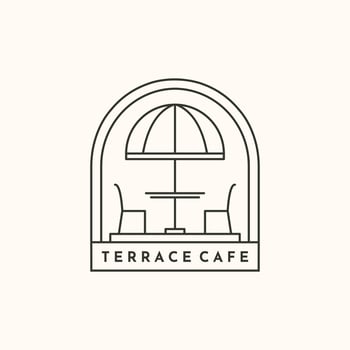 mini bar cafe line art logo minimalist illustration design, cafe food and beverage logo design vector
