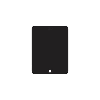Tablet device silhouette isolated on white background portable digital screen technology vector