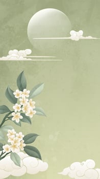 Floral design with clouds and moon vector