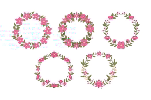 Set of Hand drawn floral frames and borders set collection, Floral Border Divider, flower for save the date wedding tag name invitation, . Elegant vintage flower wreaths, botanical decor element vector
