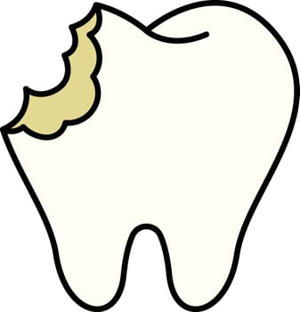 Tooth with visible cavity damage vector