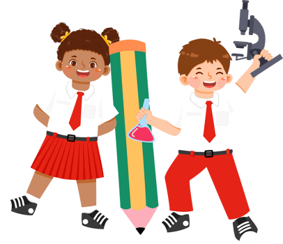 Elementary School Student with Giant Pencil png