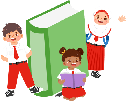 Elementary School Student with Giant Book png