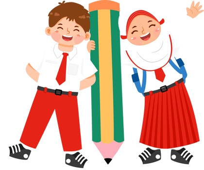 Schoolboy and Schoolgirl Elementary Student Riding Giant Book png