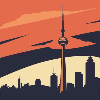 Poster of the Toronto skyline with the cn tower in the background vector