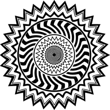Black and white design of a circular pattern vector