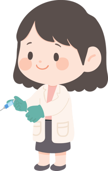 A cartoon girl holding a syringe png