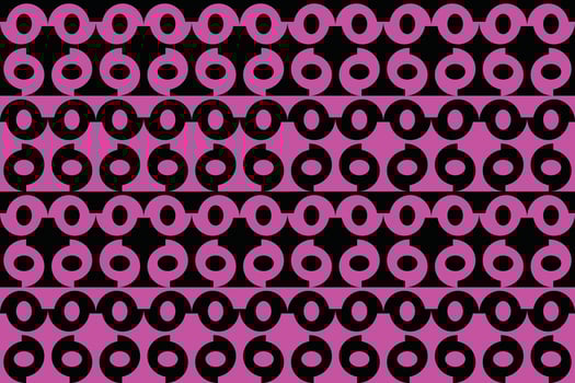 A pink and black background with a pattern of circles vector