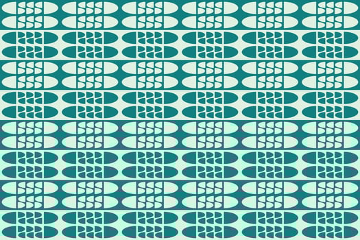 A pattern with a geometric design in teal and white vector