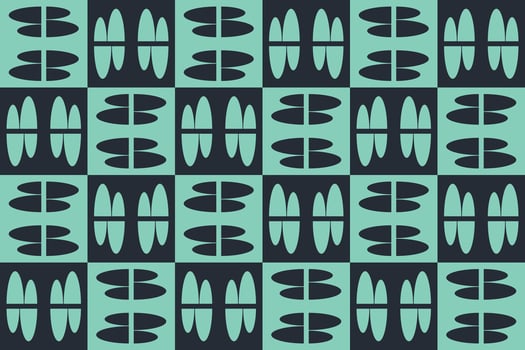A pattern with black and green shapes on it vector