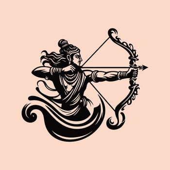 Lord rama of the indians archer vector