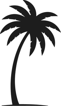 Curved Palm Tree Silhouette - Minimal Tropical Design vector