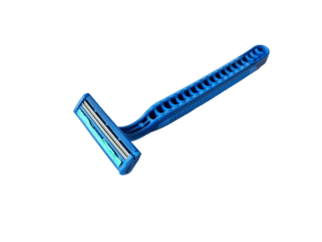 Blue disposable razor isolated on a transparent background png