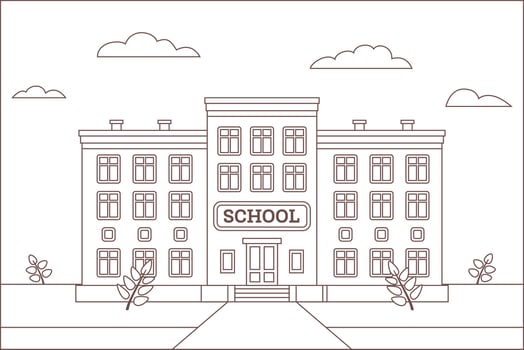School building. Infographic element. Outline school isolated on white background vector