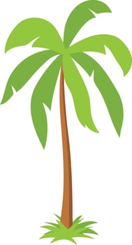 Tropical Palm Tree with Cartoon Concept vector