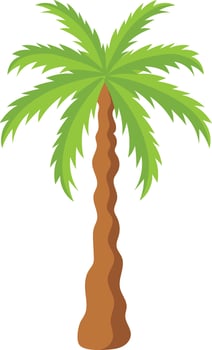 Tropical Palm Tree with Cartoon Concept. vector
