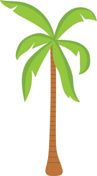 Tropical Palm Tree in Cartoon Concept vector
