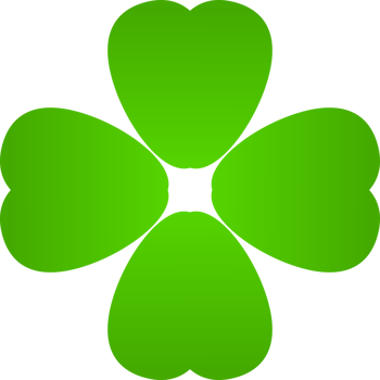 Green four icon clover leaf png
