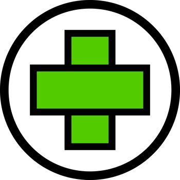 Green cross medical on circle icon png