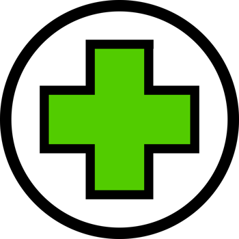 Green cross medical on circle png