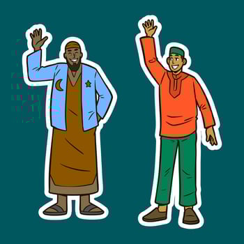 Diverse characters waving in illustration vector
