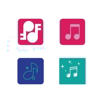Set note music logo and symbol vector