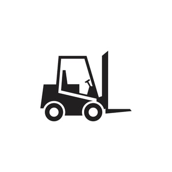 Industrial forklift silhouette vector