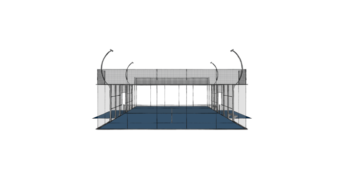 Back View Blue Padel Court Sketch. Transparent Background png