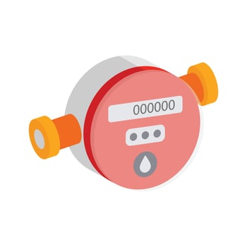 Have a look at this 2d style icon of smart water meter in modern style vector