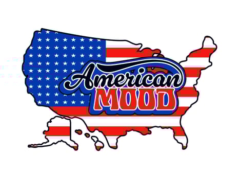 American mood retro Y2K sticker or vintage patch vector
