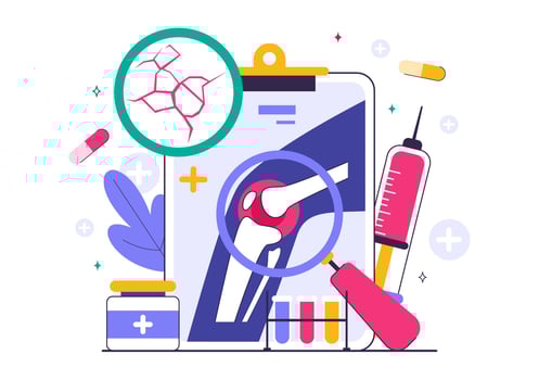 Joint health diagnostics illustration vector