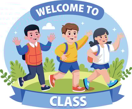 A flat style illustration depicting students going school vector
