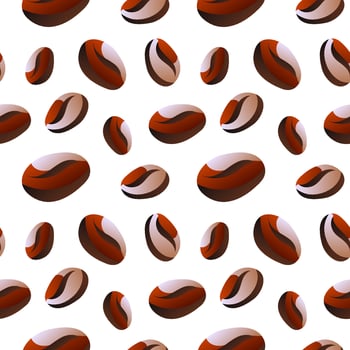 Colorful coffee beans pattern design vector