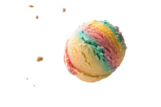 Rainbow ice cream brings joy with its vibrant colors and delightful flavors, making every scoop sweet treat png