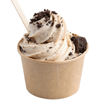 Delight in creamy dessert featuring cookies and cream ice cream topped with chocolate crumbles for rich indulgence png