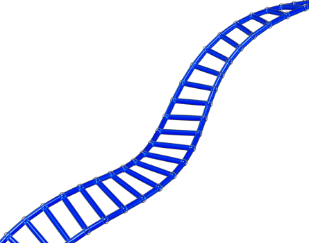A sleek 3d Blue DNA helix with futuristic look, symbolizing genetics and biotechnology. 3d illustration png
