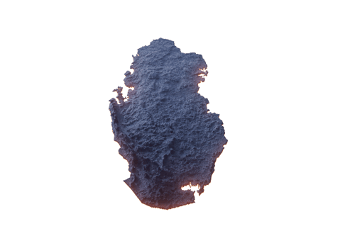 Illuminated Qatar Data Map Highlighting Geographical Features Neon Glow Light 3D Illustration png