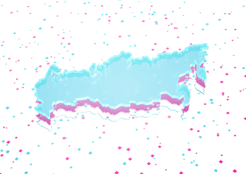 Illuminated Russia Data Map Neon Blue Light On Seamless Pattern Background 3D Illustration png