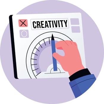 A flat style illustration showing business creativity vector