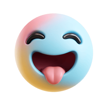Playful Emoji with Tongue Sticking Out on Transparent Background fun png
