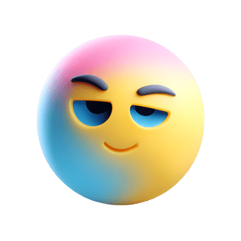 Smirking Emoji with Gradient Colors on transparent background smirking emoji png