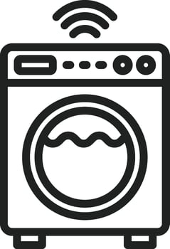 Smart washing machine icon vector